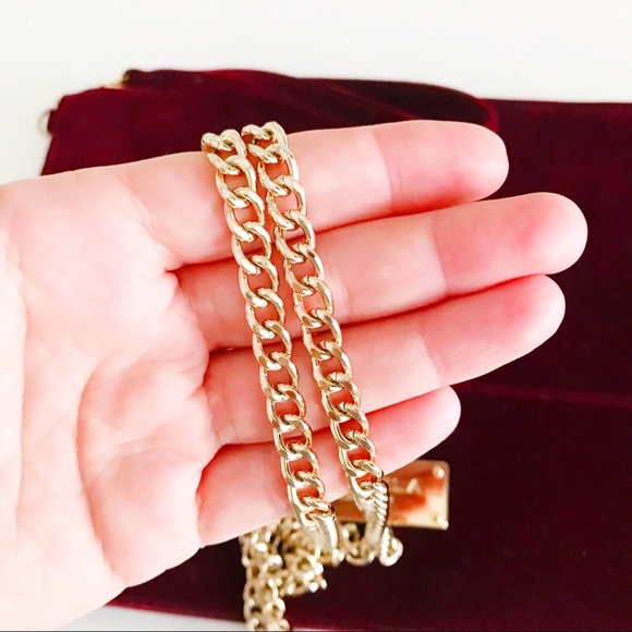 ASOS Carvela Velvet Pouch Clutch Bag w Gold Chain - Picture 2 of 8